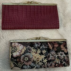 Elegant Floral and Textured Clutch Set Vintage